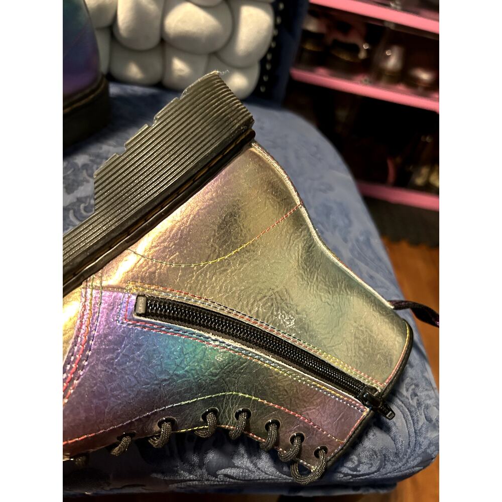 Dr Martens 1460Y Silver Rainbow Holographic Size 7/EU 38 - Picture 6 of 9